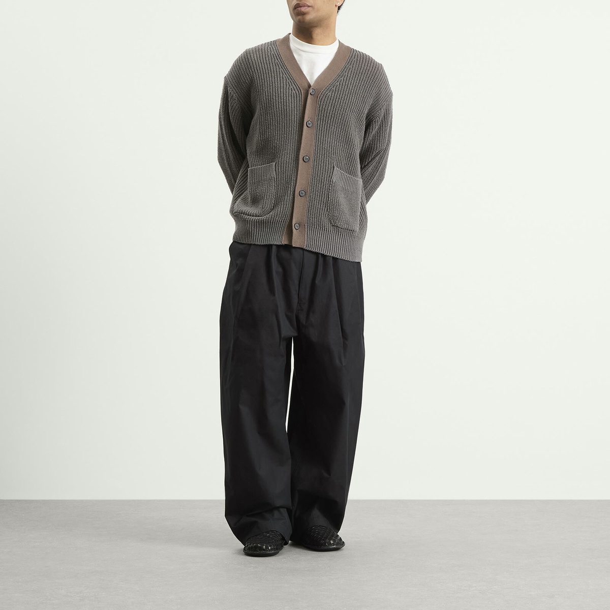 Comme des Garçons Homme Men's Cotton Twill Tailored Trousers in Black