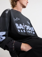 Satoshi Nakamoto - Moto Logo-Print Mesh T-Shirt - Black