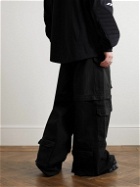 VETEMENTS - Convertible Wide-Leg Cotton-Twill Cargo Trousers - Black
