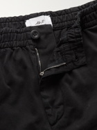 MR P. - Dock Garment-Dyed Cotton-Twill Elasticated Shorts - Black
