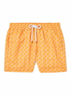 Frescobol Carioca - Straight-Leg Short-Length Printed Swim Shorts - Orange