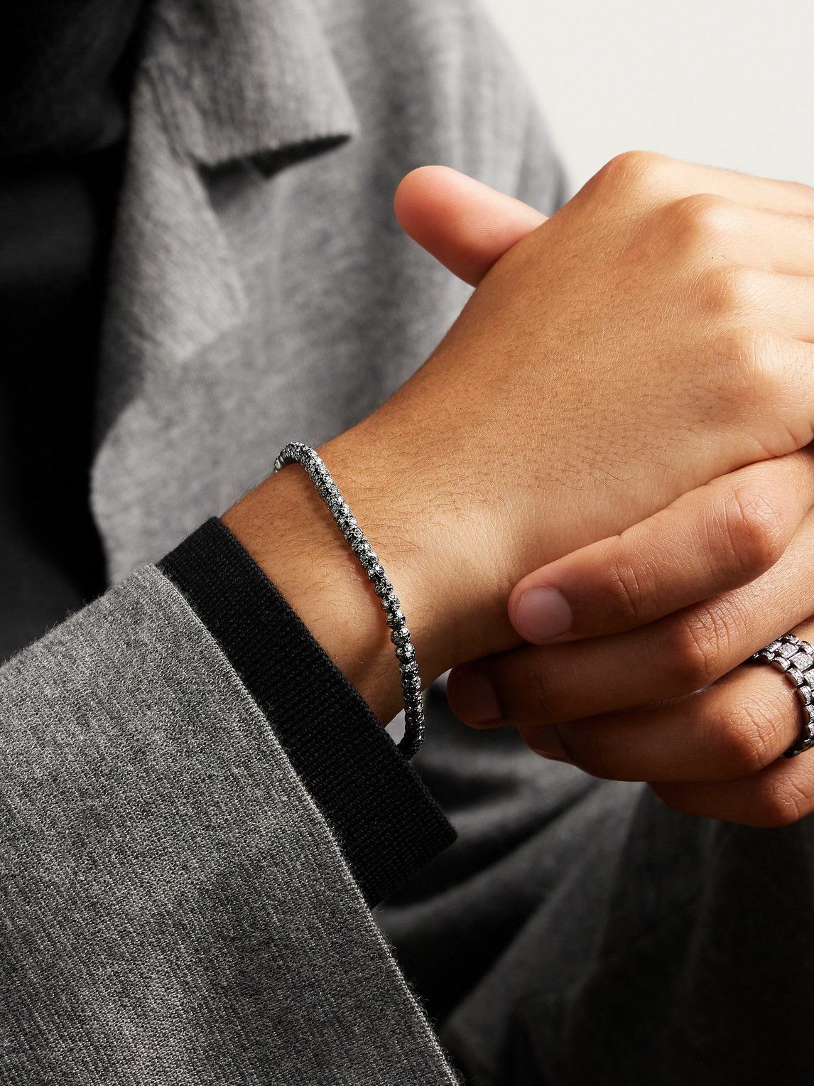 SHAY - Blackened Gold Diamond Bracelet