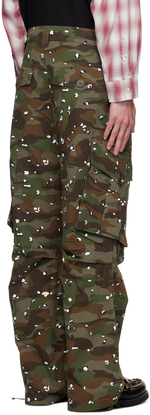 AFTER PRAY Khaki Military Camo Cargo Pants