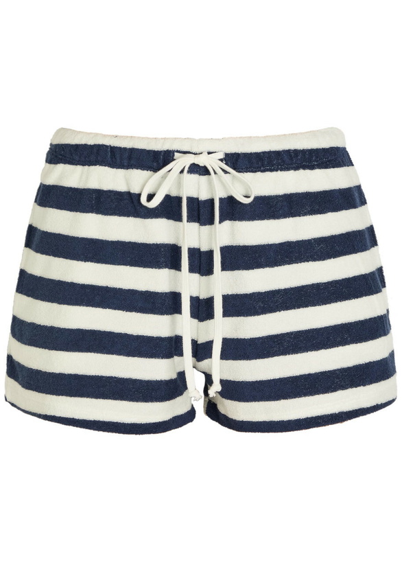 Photo: Suzie Kondi Shallis Striped Terry Shorts Navy