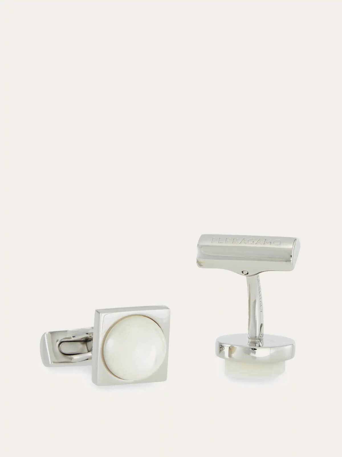 Ferragamo Mens Mother of pearl cufflinks in Silver