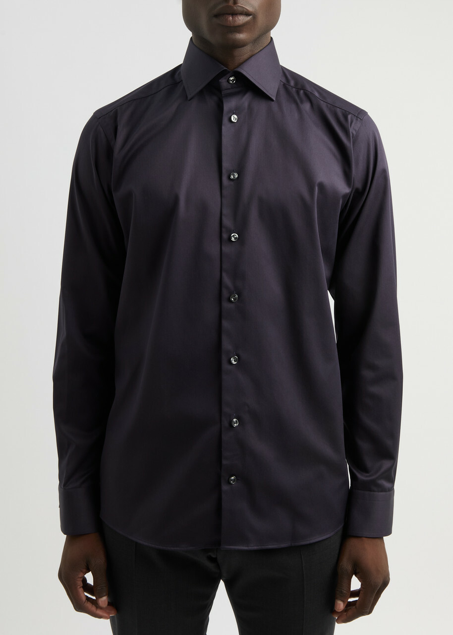 Eton Cotton-twill Shirt Navy