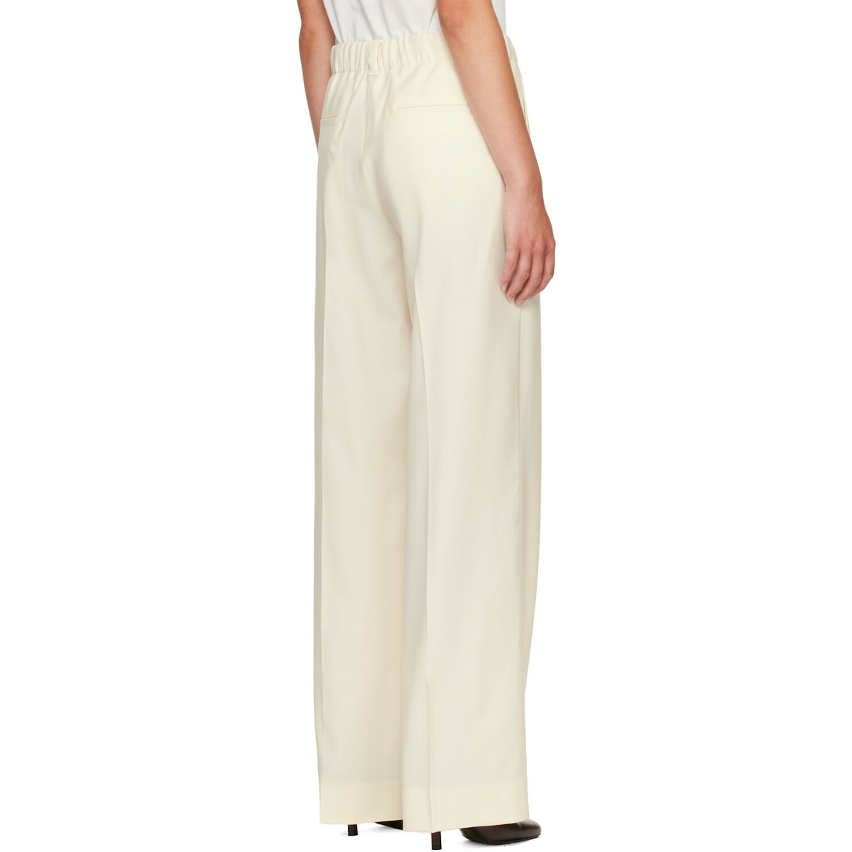 Moncler Off-White Gabardine Tailored Trousers