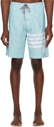 Thom Browne Blue 4-Bar Swim Shorts