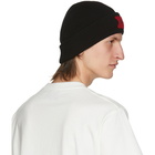 424 Black Ribbed Logo Beanie