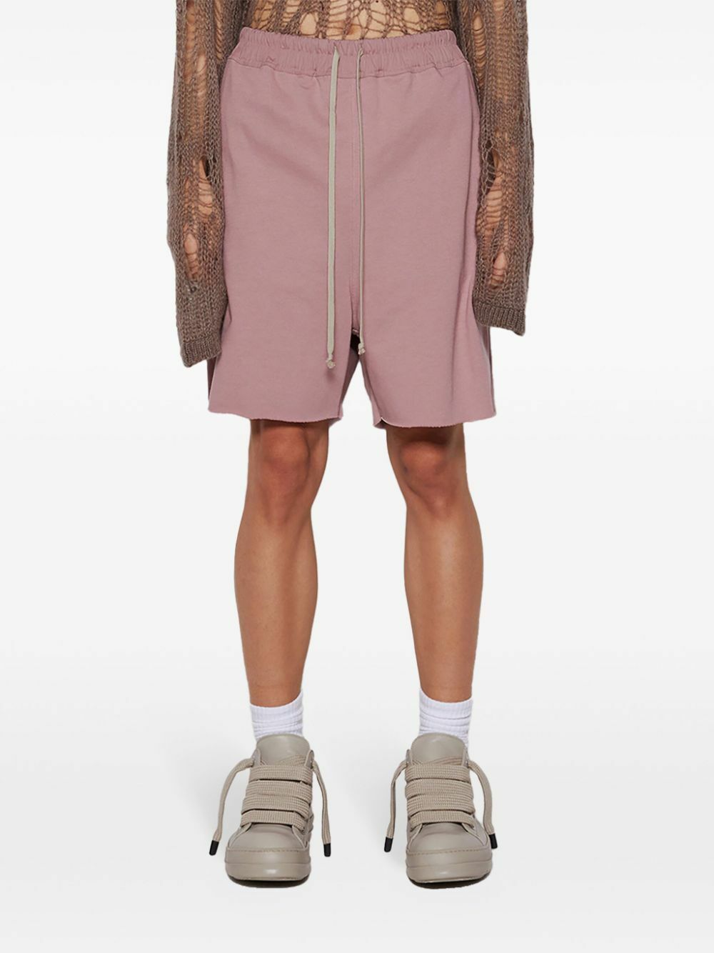 Rick Owens Pink Drop-Crotch Track Shorts Rick Owens