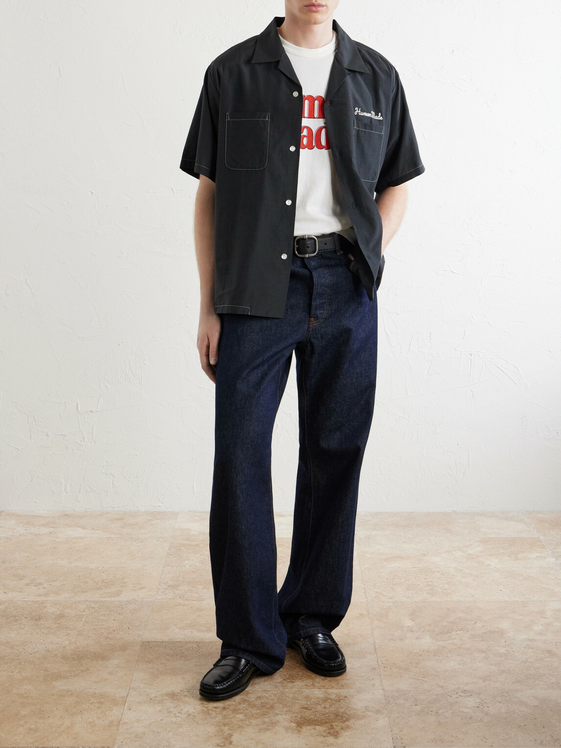Human Made - Souvenir Logo-Embroidered Poplin Shirt - Black