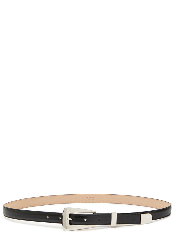 Photo: Khaite Lucca Leather Belt Black