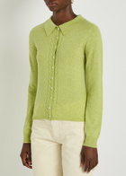 Damson Madder Voula Wool and Cashmere-blend Cardigan Green