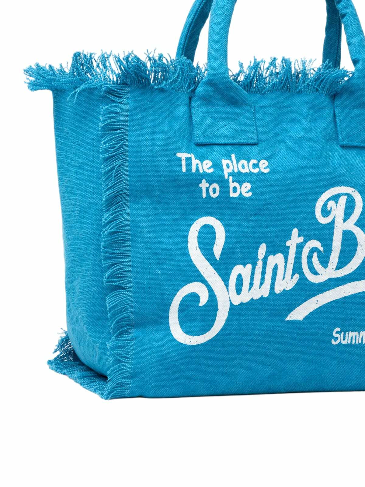 MC2 Saint Barth Light Blue Cotton Canvas Vanity Tote Bag