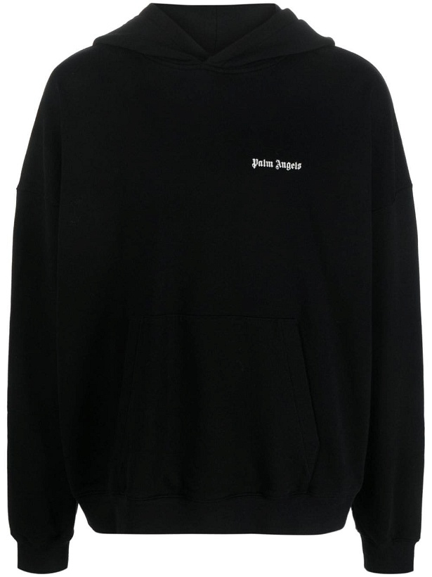 Photo: PALM ANGELS - Embroidered Logo Cotton Hoodie