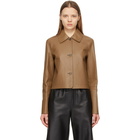 Loewe Brown Leather Button Jacket