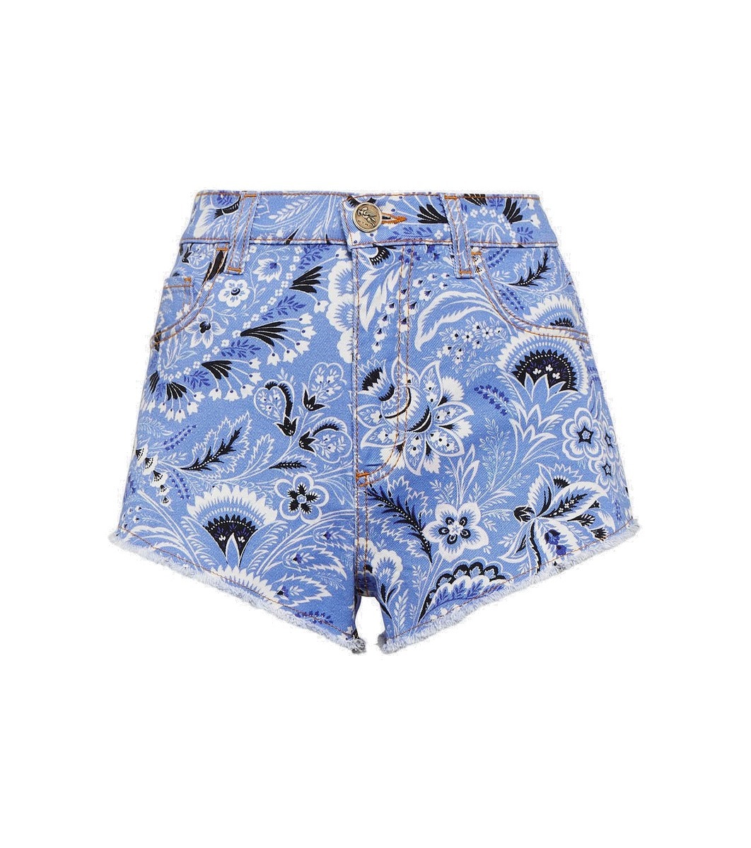 Etro Paisley denim shorts Etro