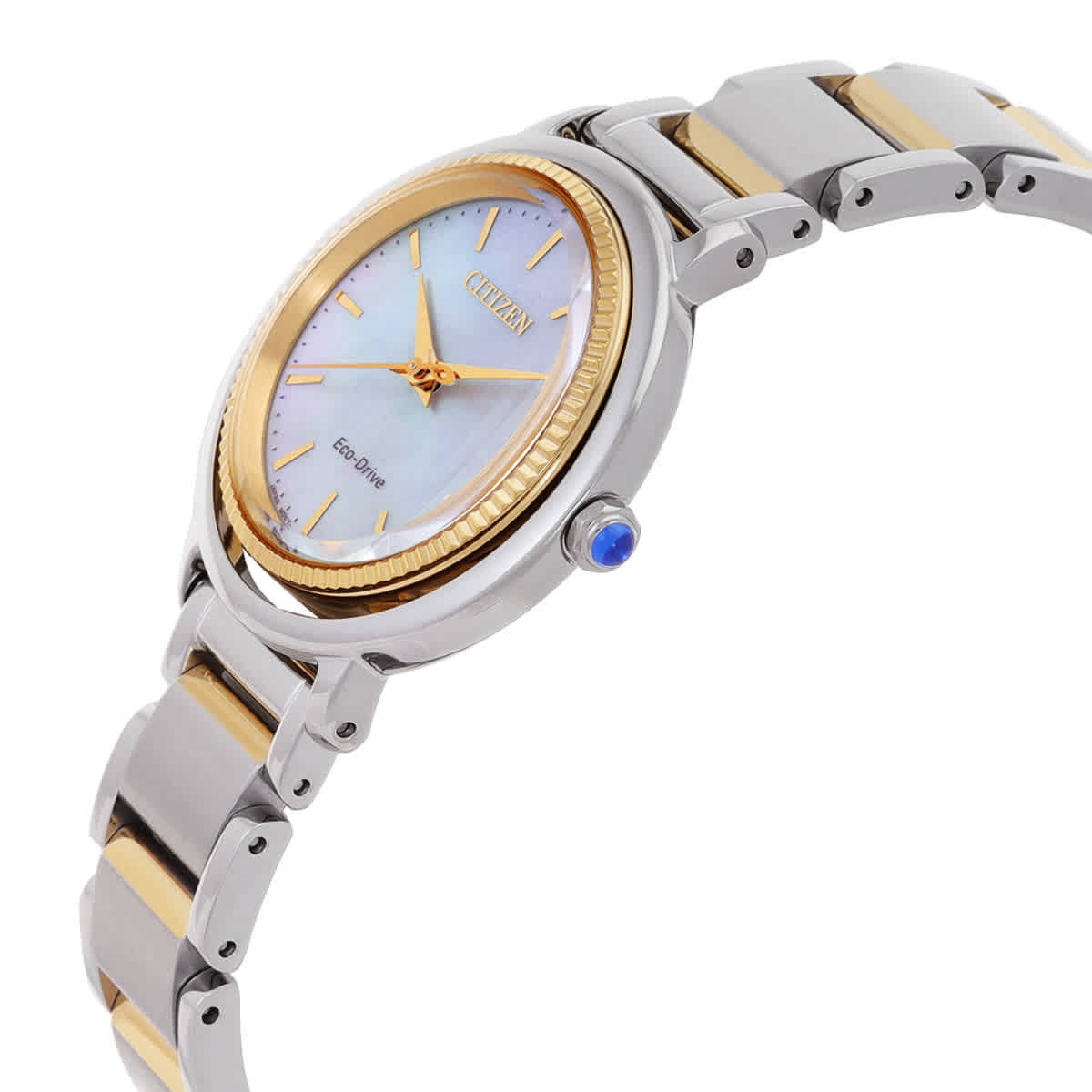 Citizen L Eco-Drive Mother of Pearl Dial Two-Tone Ladies Watch EM1104-83D