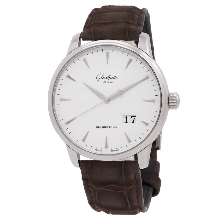 Photo: Glashutte Original Senator Excellence Panorama Date Automatic Silver Dial Mens Watch 1-36-03-05-02-51