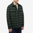 A.P.C. Men's Ian Check Shirt Jacket in Dark Green