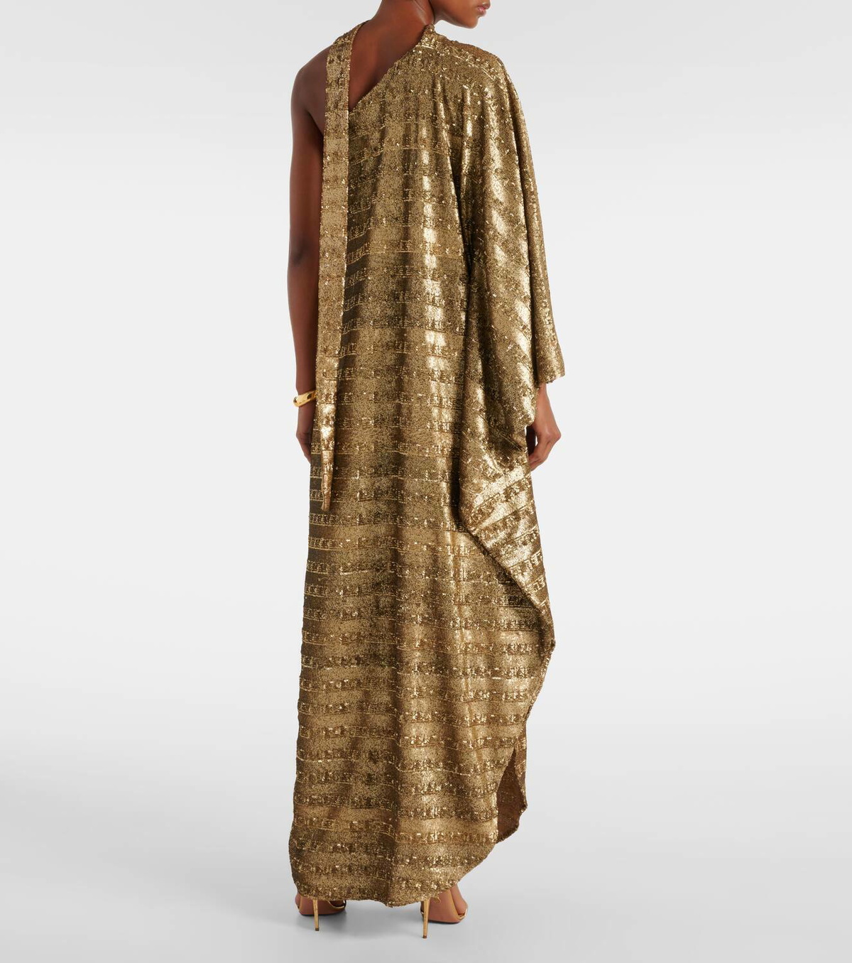 Taller Marmo Gilded Ubud scarf-detail sequined gown
