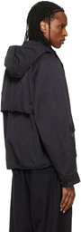 WOOYOUNGMI Black Raglan Parachute Jacket