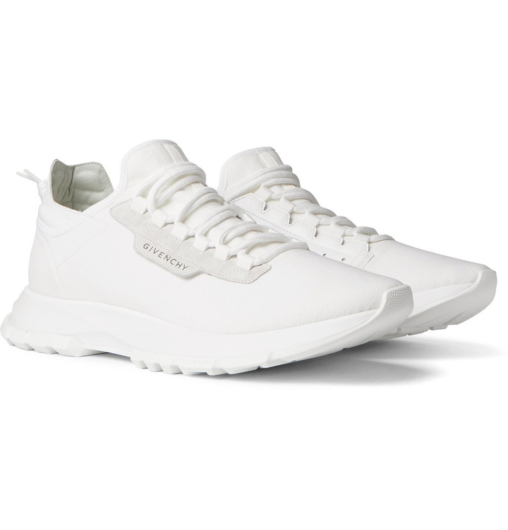 Photo: Givenchy - Spectre Leather-Trimmed Neoprene Sneakers - White