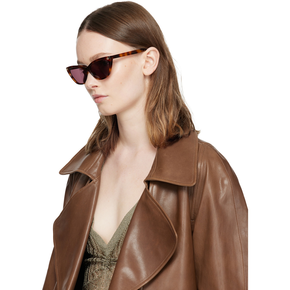 Gucci Brown Cat Eye Sunglasses