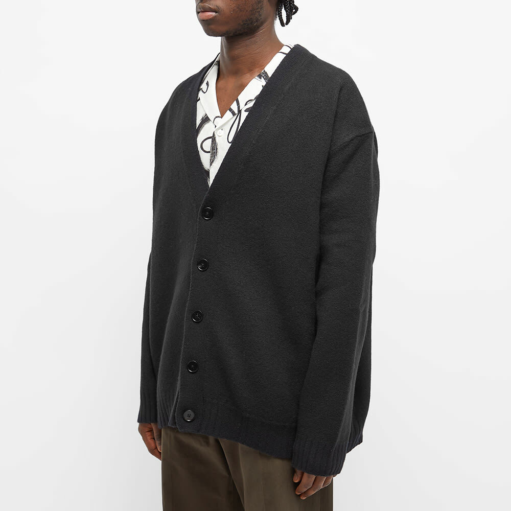 Jil Sander Men's Boiled Wool Cardigan in Black Jil Sander