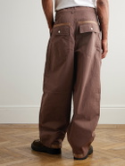 FrizmWORKS - Fold Fatigue Tapered Cotton-Blend Canvas Cargo Trousers - Brown