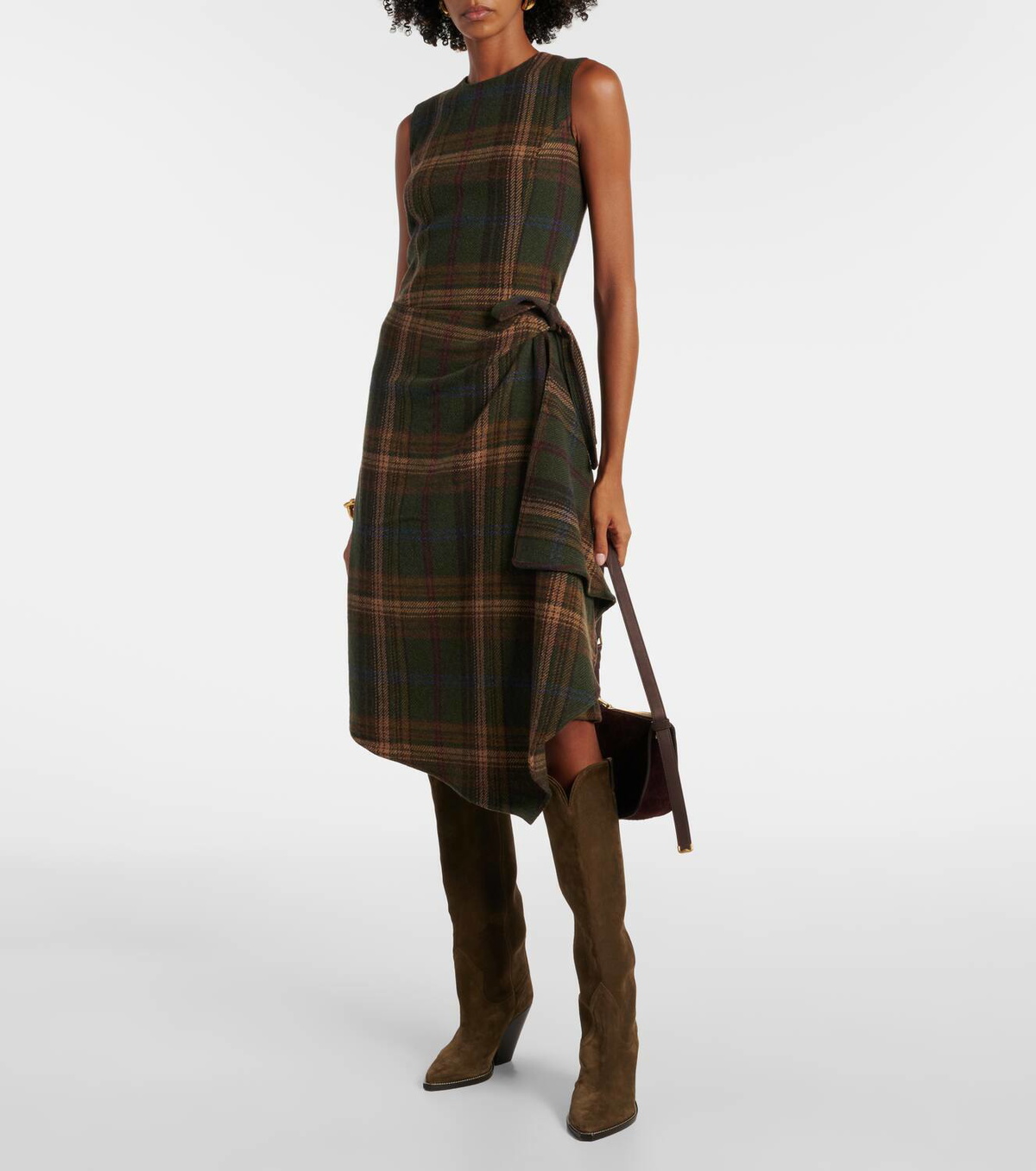 white christmas dresses RRL Plaid Cotton Wrap Dress L/4 main image 0