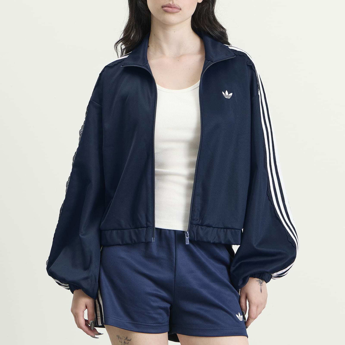 Adidas Women's Lace Oversized Track Top in Collegiate Navy