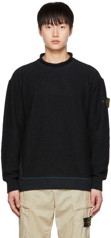 Photo: Stone Island Black & Green Patch Sweater