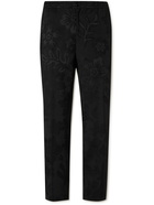STÜSSY - Bryan Floral-Jacquard Cotton-Blend Trousers - Black