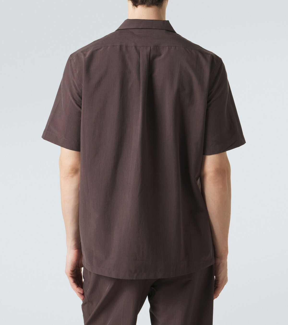 Umit Benan Havana silk-blend bowling shirt