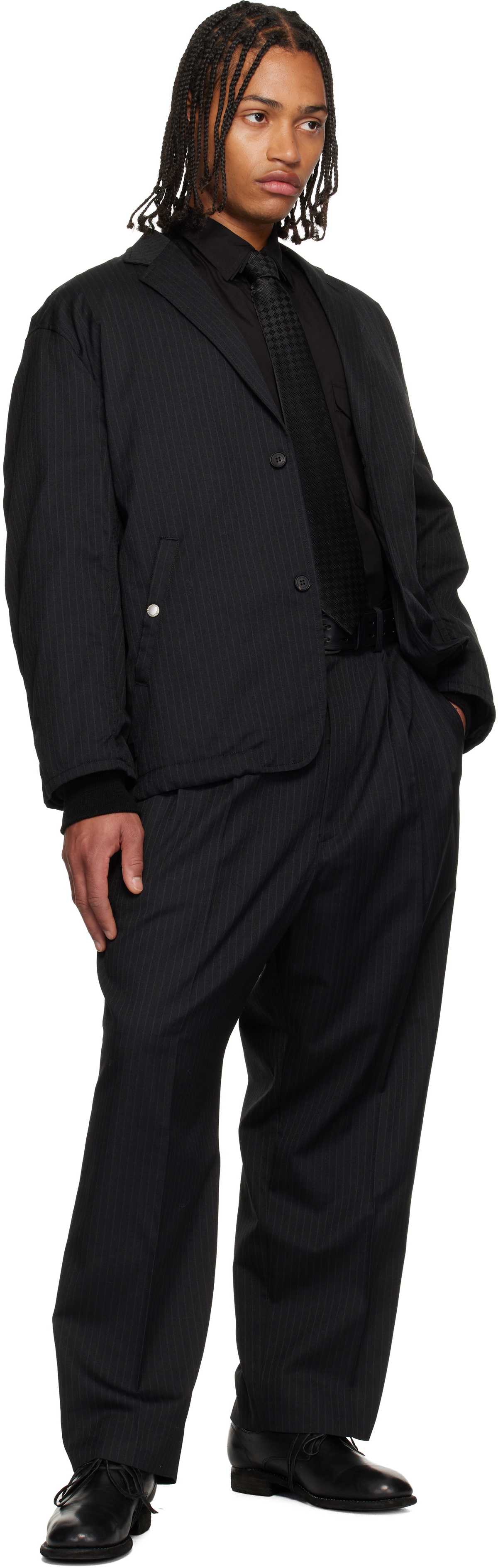Comme des Garçons Homme Deux Black Basket Silk Tie