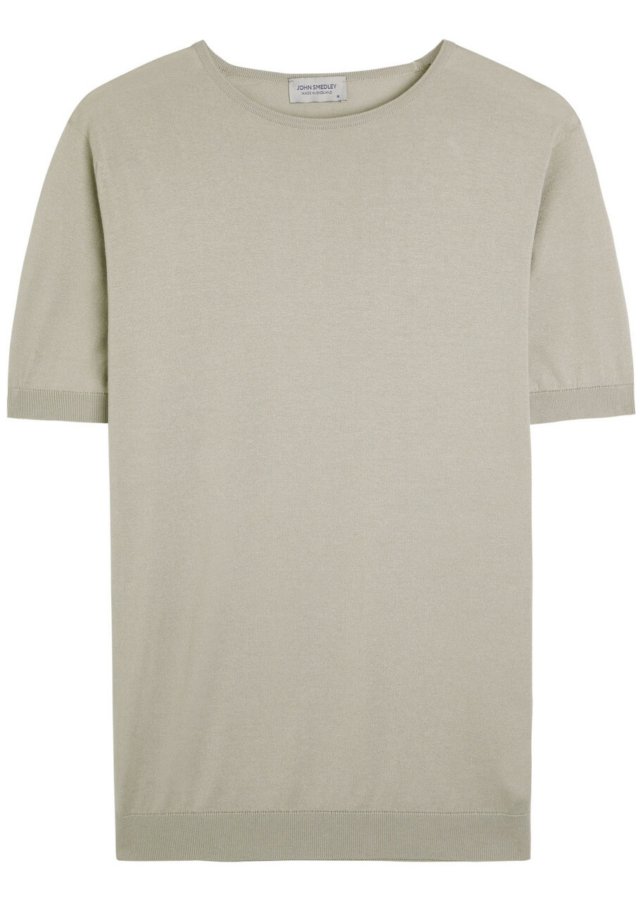 John Smedley Belden Fine-knit Cotton T-shirt Beige