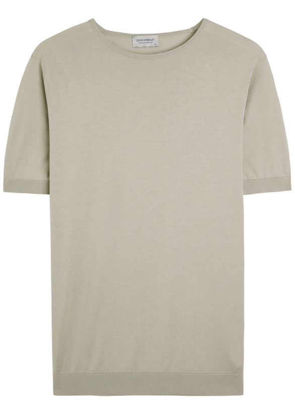 Photo: John Smedley Belden Fine-knit Cotton T-shirt Beige