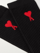 AMI PARIS - Three-Pack Logo-Jacquard Cotton-Blend Socks