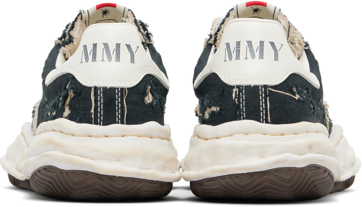 Maison MIHARA YASUHIRO Black 'Blakey' OG Sole Ripped Overdye Canvas Sneakers