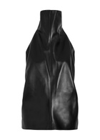 Khaite Rone Draped Leather top Black