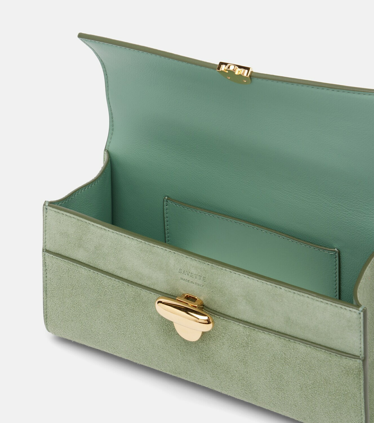Savette Symmetry Pochette Small suede top-handle bag