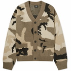 Patta Men's Woodland Camo Knitted Cardigan in Multi/Woodland Camo