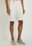 Brunello Cucinelli Bermuda Cotton and Linen-blend Shorts Off White