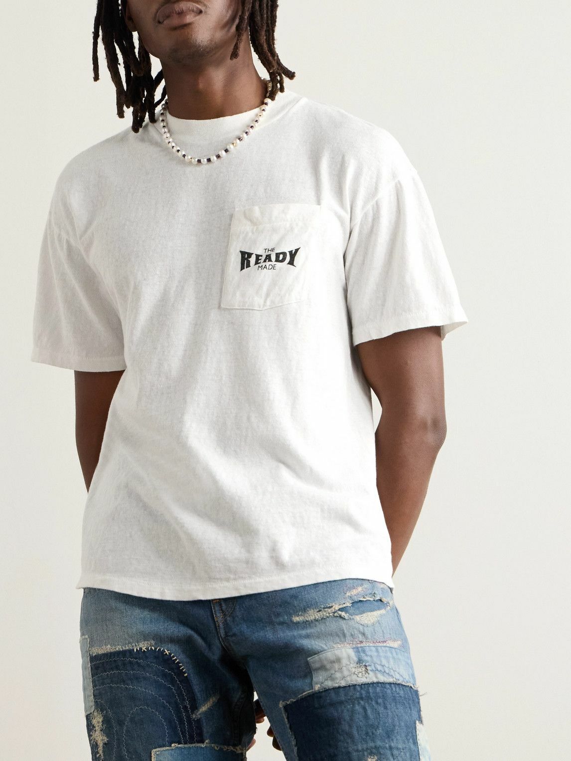 READYMADE - Logo-Print Cotton-Jersey T-Shirt - White