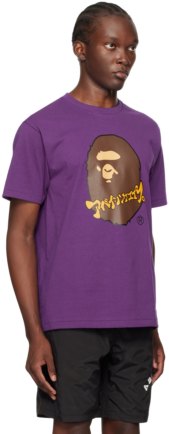 BAPE Purple Katakana Ape Head T-Shirt A Bathing Ape