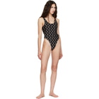 Marine Serre Black Moon Printed Jersey One-Piece Swimsuit