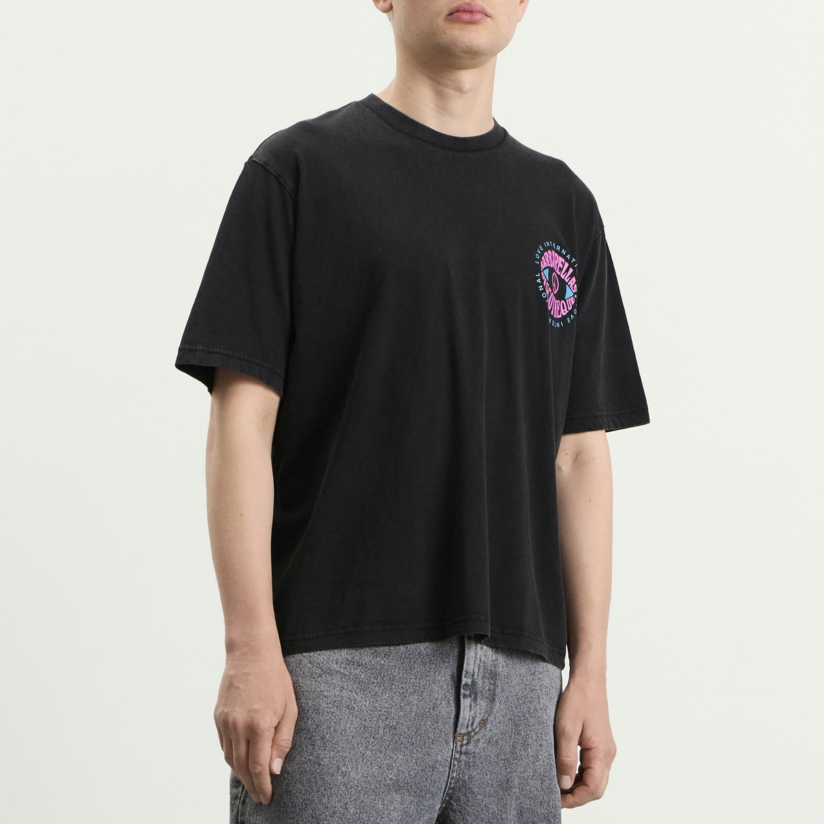 ACMH by Magic Castles Men's x Love International Barbarella's T-Shirt in Black/Pink