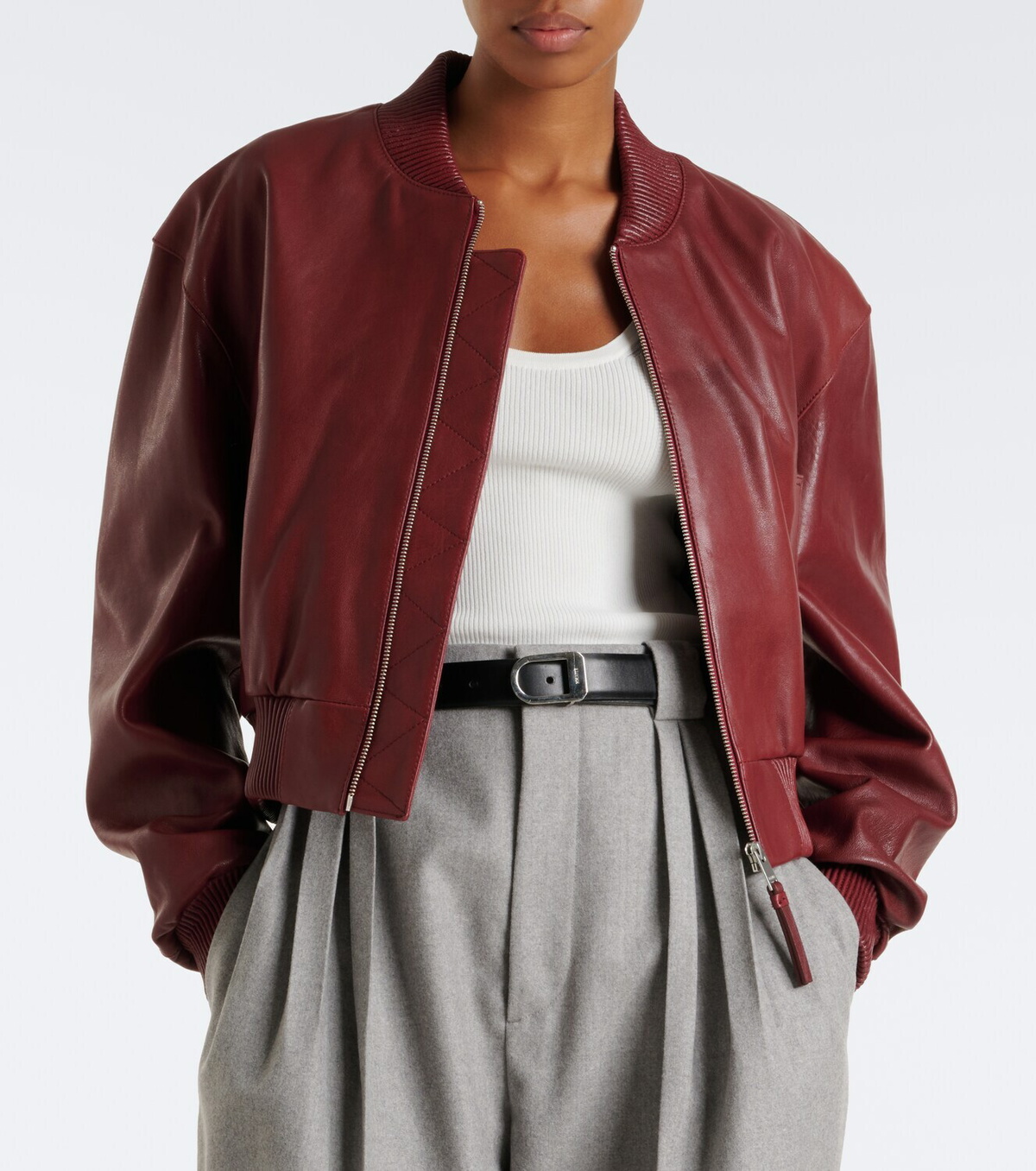 Arma Hannah leather bomber jacket