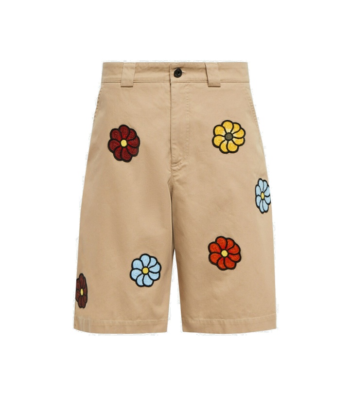 Photo: Moncler Genius - 1 Moncler JW Anderson embroidered cotton shorts